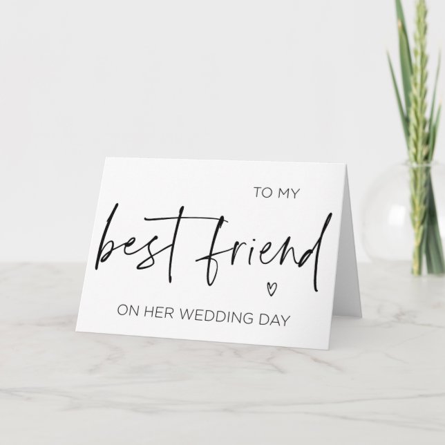 Carte À Mon Meilleur Ami Sur Son Don Mariage Pour Mariée (Devant)