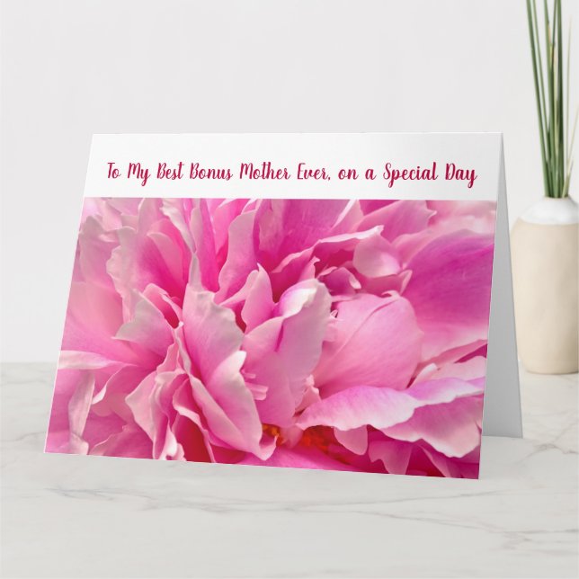 Carte À mon meilleur bonus maman jamais aimer Peony fête (Devant)