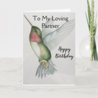 À Mon Partenaire Amoureux Joyeux Colibri d'anniver