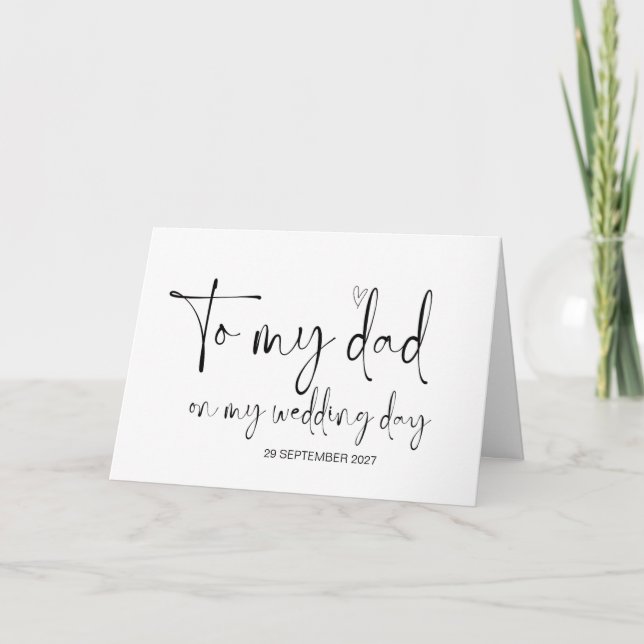 Carte À Mon Père Merci Du Jour Du Mariage De Mariée (Devant)