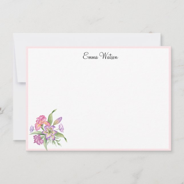Carte à note personnalisée - Bouquet floral (Devant)