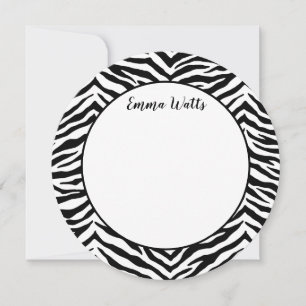 Carte à note plate-forme Zebra Print