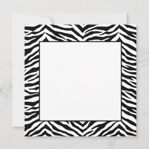 Carte à note plate-forme Zebra Print