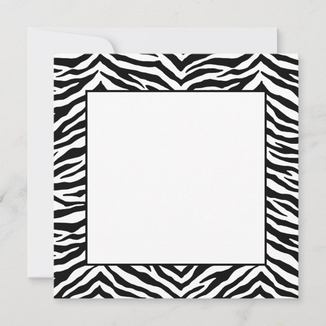 Carte à note plate-forme Zebra Print (Devant)