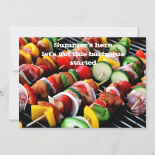 Carte à note plate - Invitation barbecue