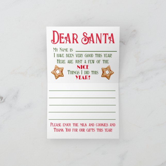 Carte A Note to Santa!  (Intérieur)