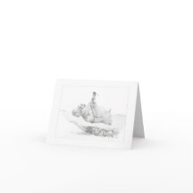 Carte à notes "Une Dame et son hippo"