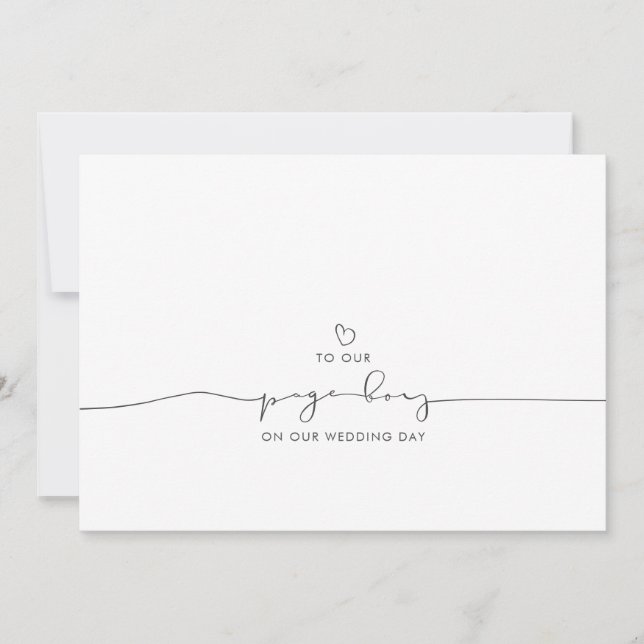 Carte À notre page Mariage garçon matin mignon message (Devant)