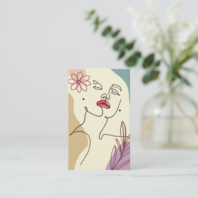 Carte à oreille avec le visage de la femme (Debout devant)