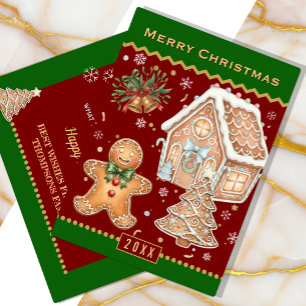 Carte à pain de Noël, Maison, Homme en pain d'épic