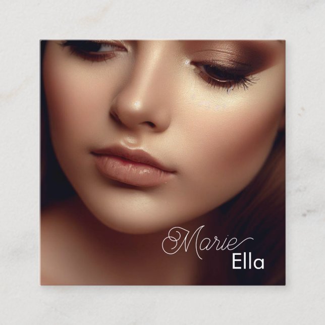 Carte à peigne noire moderne Modèle photo Classy (Devant)