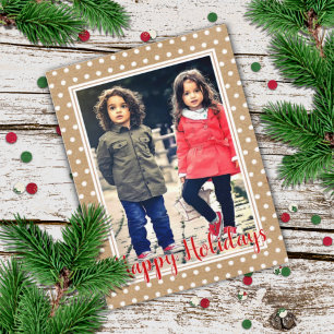 Carte À petits pois blancs sur mesure sur Faux Kraft