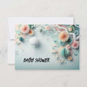 Carte à plat baby shower invitation