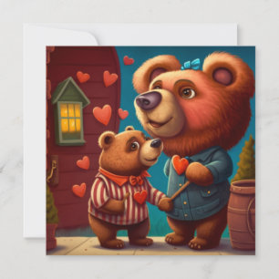 Carte à plat de l'ours de Valentine