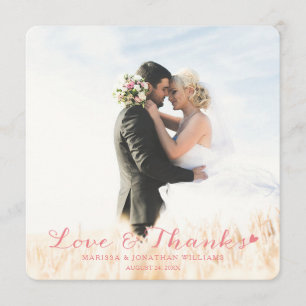 Carte à plat de Merci de Mariage de coeur doux R