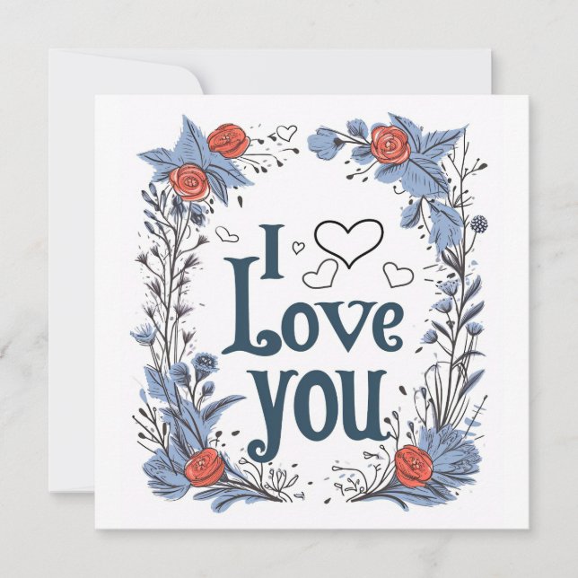 Carte à plat Heureuse Sainte-Valentin (Devant)