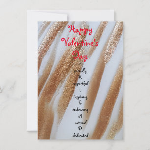 Carte à plat Heureuse Sainte-Valentin Gold Stripe