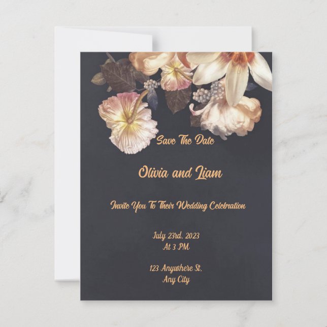 Carte à plat Mariage Elegance intemporelle (Devant)