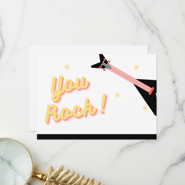 Carte à plat Merci employé Rockstar (Devant/Arrière en situation)