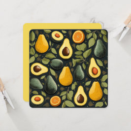 Carte à plat mignonne avocados
