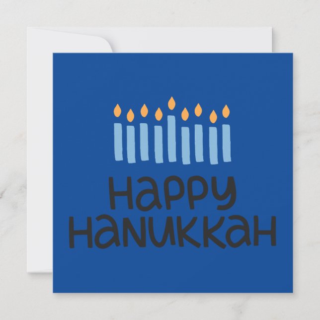 Carte à plat moderne "Happy Hanoukka" (Devant)