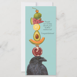 Carte à plat Raven félicitations