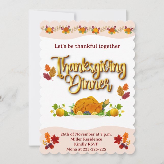 Carte à plat 'Thankgiving' (Devant)