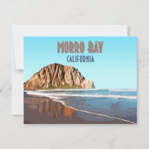 Carte à plat Vintage Morro Bay Rock California