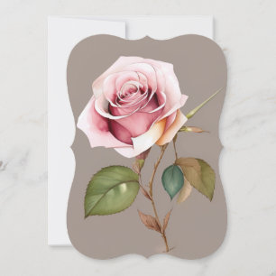 Carte à plat Vintage Rose enchantée