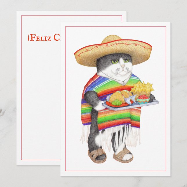 Carte à plat WENDELITO Cinco de Mayo 5x7 (Devant / Derrière)