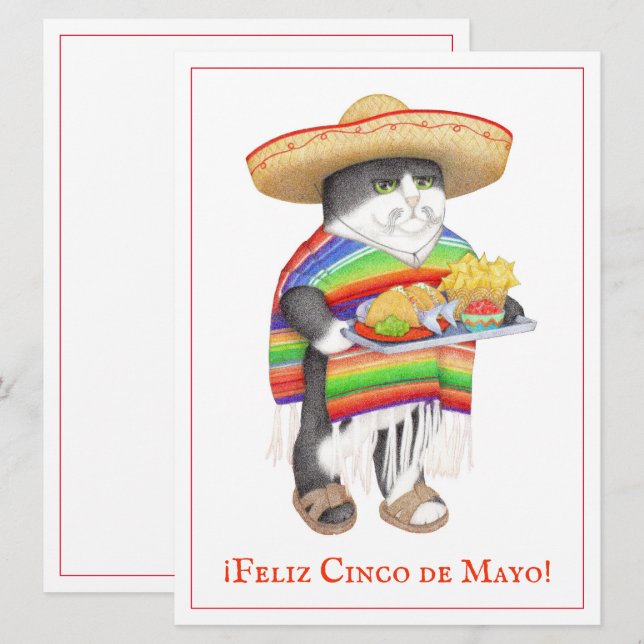 Carte à plat WENDELITO Cinco de Mayo 6,5x8,75 (Devant / Derrière)