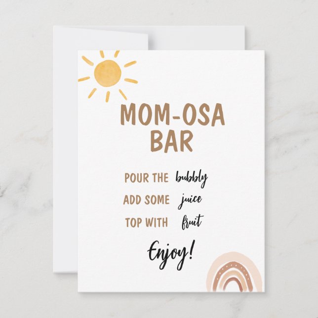 Carte à puce Sunshine Baby shower Mimosa Bar (Devant)