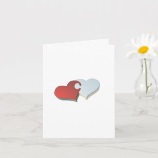 Carte à puzzle à deux coeurs