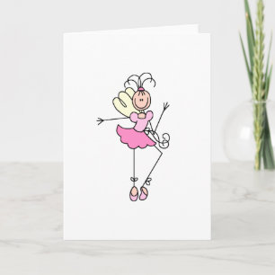 Carte à quatre cartes Ballerina Stick Rose