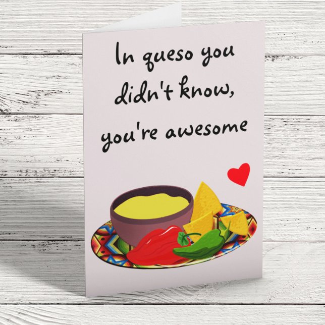 Carte A Queso Funny Mexicain Amour Saint Valentin (Créateur téléchargé)