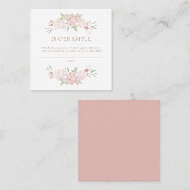 Carte à rabat à Baby shower floral (Devant / Derrière)