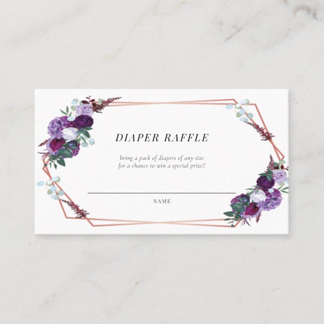 Carte à rabat à Baby shower Floral Violet (Devant)