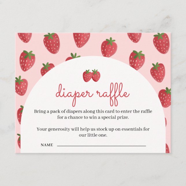 Carte à rabat Baby shower fraise (Devant)