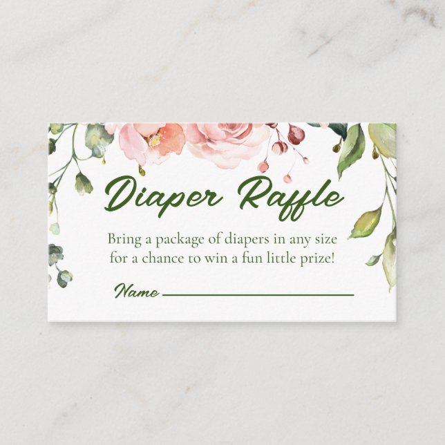 Carte à rabat rose Baby shower floral (Devant)