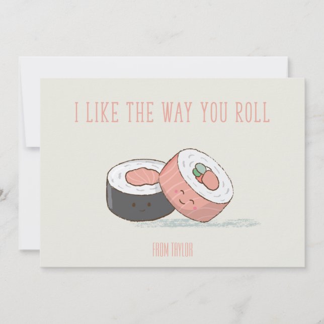 Carte à rouleaux Valentine Sushi Classroom (Devant)