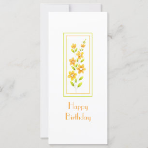 Carte à tiges florales à aquarelle jaune