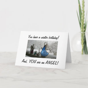 CARTE À UN BEAU ANGE EN HIVER