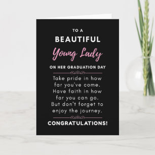 Carte À Une Belle Jeune Dame Le Jour De Son Diplôme