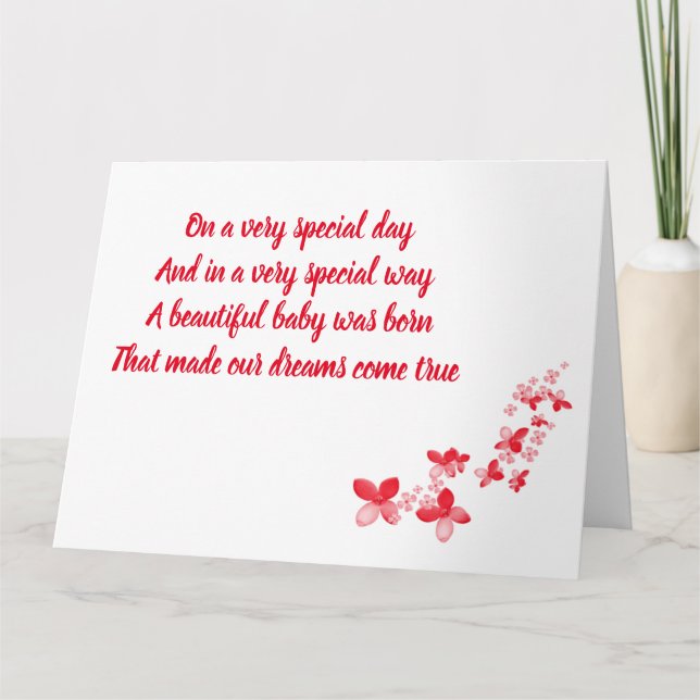 CARTE À UNE FILLE TRÈS *SPÉCIALE* À L'ANNIVERSAIRE (Devant)