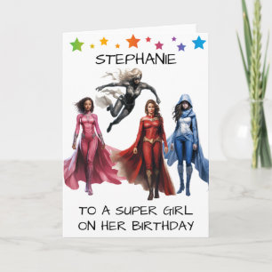 Carte À une super fille sur son Superhéros d'anniversair