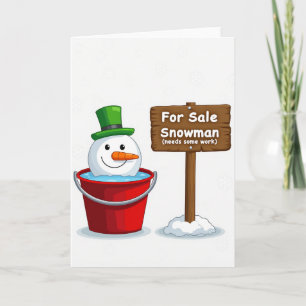 Carte À vendre : Bonhomme de neige en train de fondre -