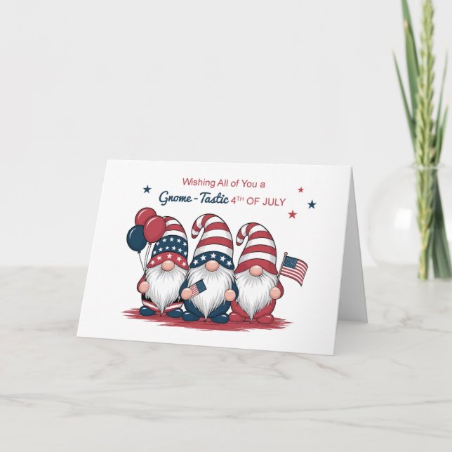 Carte À vous tous le 4 Juillet Gnomes mignons (Devant)