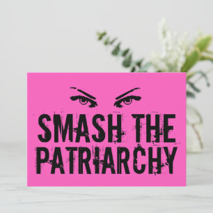 Carte Abattez la citation féministe rose du Cool patriar