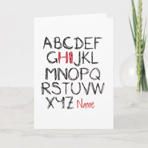 Carte ABC Hi Nom personnalisé salutation