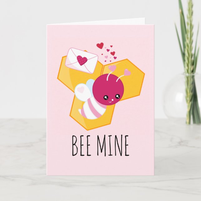 Carte Abee Mine Mignonne Abeille aux Coeurs de Saint-Val (Devant)